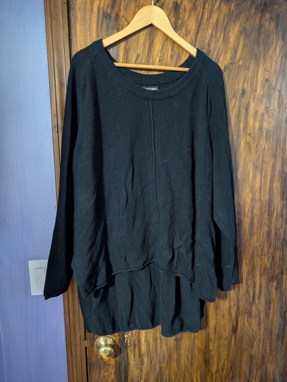 Black Oversized Knit Women's Top
